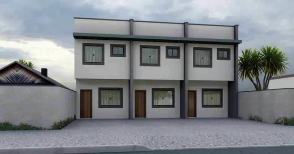 Render do Kit Casa 7, casa de 95 m² construída em sistema ICF